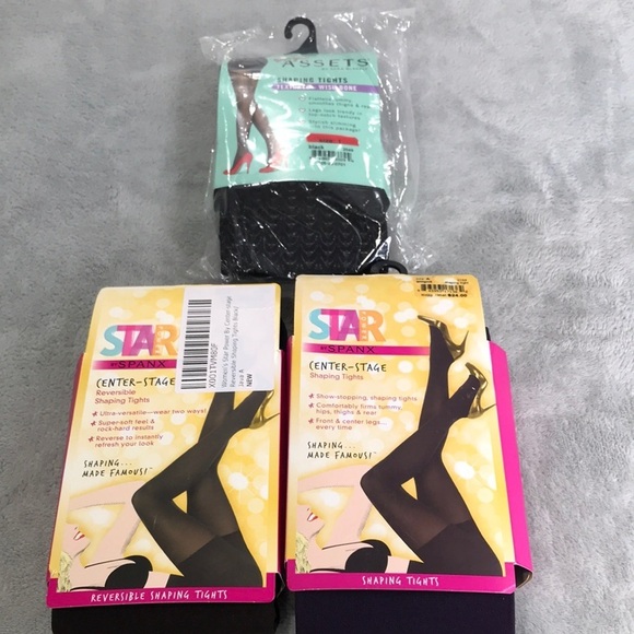 3 Pairs of Love your Assets and Spanx Shaping Tights Size Small New - Picture 1 of 12